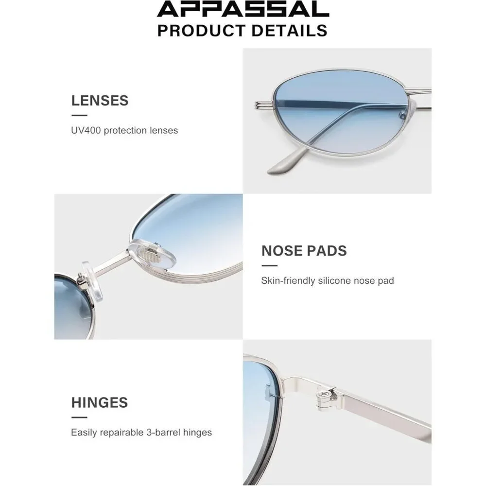 Retro Oval Sunglasses Women Men UV Protection Trendy Cool Shades